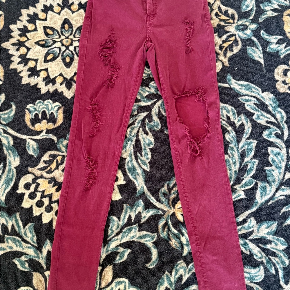 Fashion Nova Deep Red Jeans